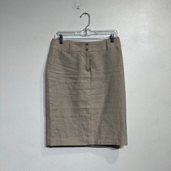 Banana Republic Tan Mini Pencil Skirt Sz 6 - Picture 2 of 12